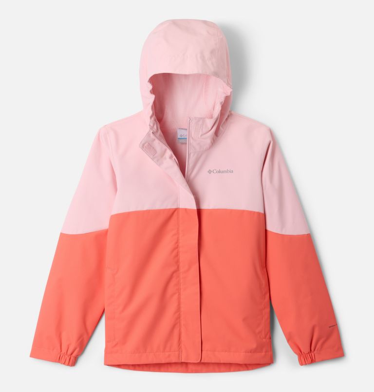 Girls' Hikebound II Jacket, Color: Hot Coral, Satin Pink, image 1