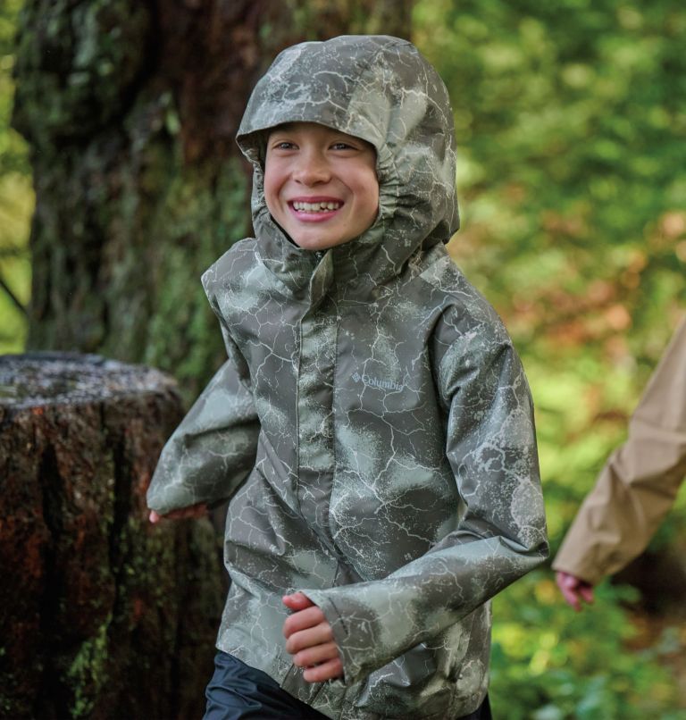 Boys' Hikebound II Printed Jacket, Color: Stone Green Cracked Earth, image 4