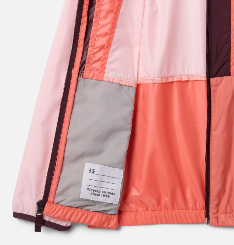Youth Back Bowl II Hooded Windbreaker, Color: Satin Pink, Hot Coral, Moonvista, image 3