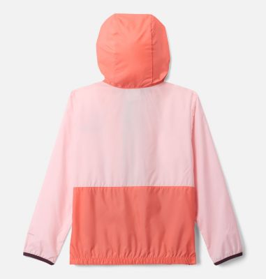 Youth Back Bowl II Hooded Windbreaker, Color: Satin Pink, Hot Coral, Moonvista, image 6