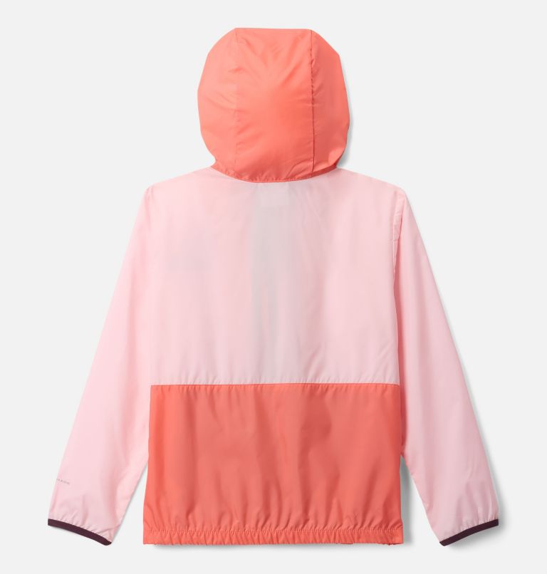 Youth Back Bowl II Hooded Windbreaker, Color: Satin Pink, Hot Coral, Moonvista, image 2