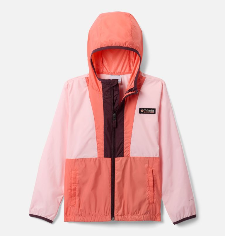 Youth Back Bowl II Hooded Windbreaker, Color: Satin Pink, Hot Coral, Moonvista, image 1