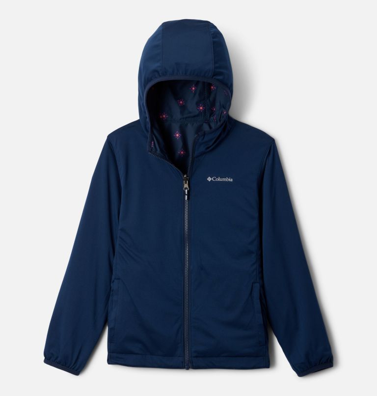 Kids' Pixel Grabber II Reversible Jacket, Color: Collegiate Navy Sundot, image 3