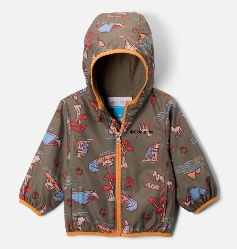 Infant Mini Pixel Grabber III Wind Jacket, Color: Stone Green Trail Tails, image 1