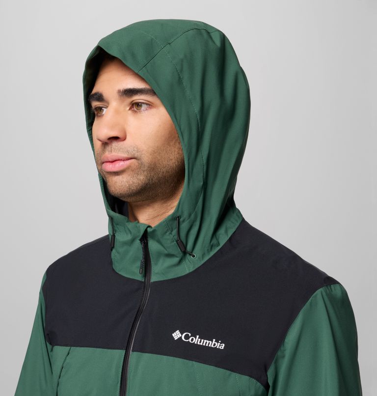 Men's Boulder Falls Waterproof Jacket, Color: Rain Forest, Black, image 6