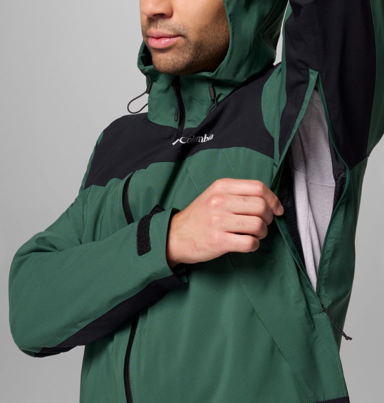 Men's Boulder Falls Waterproof Jacket, Color: Rain Forest, Black, image 7