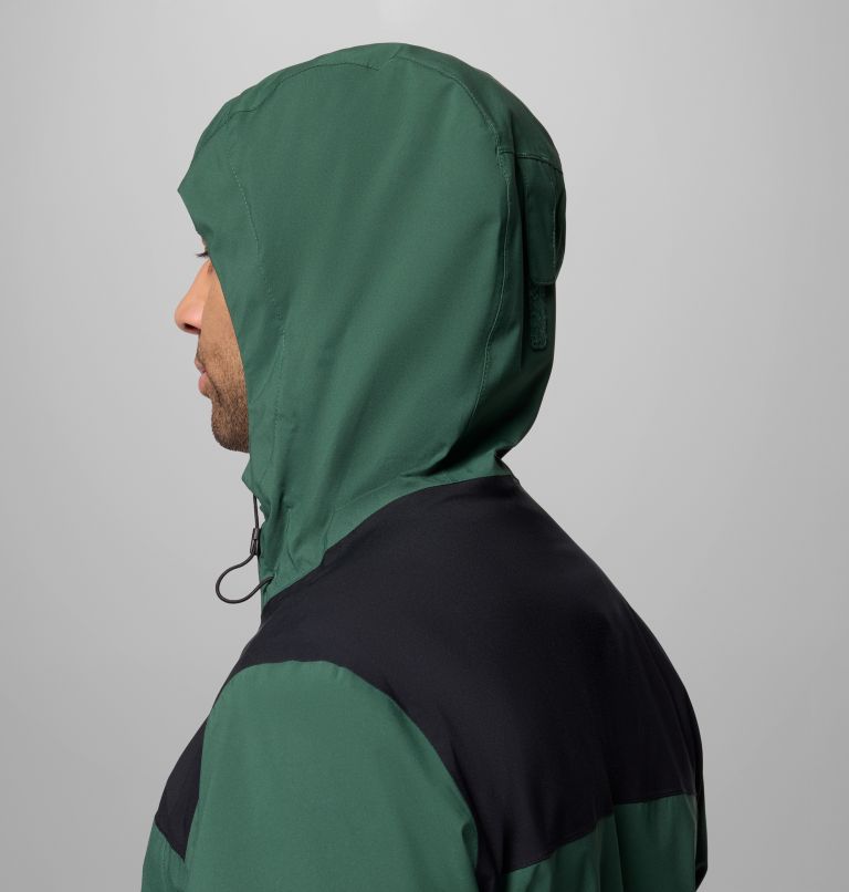 Men's Boulder Falls Waterproof Jacket, Color: Rain Forest, Black, image 9