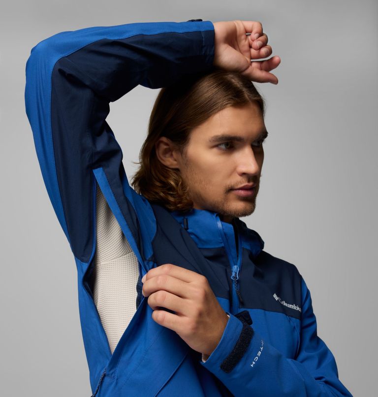 Veste Imperméable Boulder Falls Homme, Color: Mountain Blue, Collegiate Navy, image 7