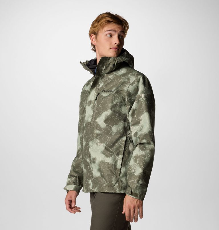 Men's Hikebound II Printed Jacket, Color: Stone Green Cracked Earth Print, image 4