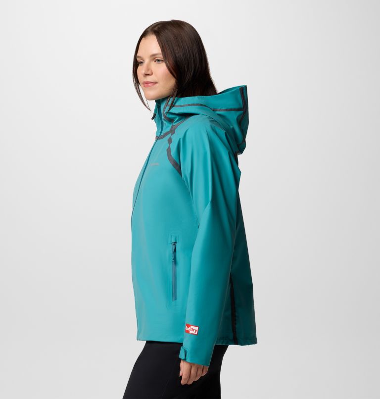 Women's Reign No Shine Waterproof Jacket, Color: River Blue, image 3