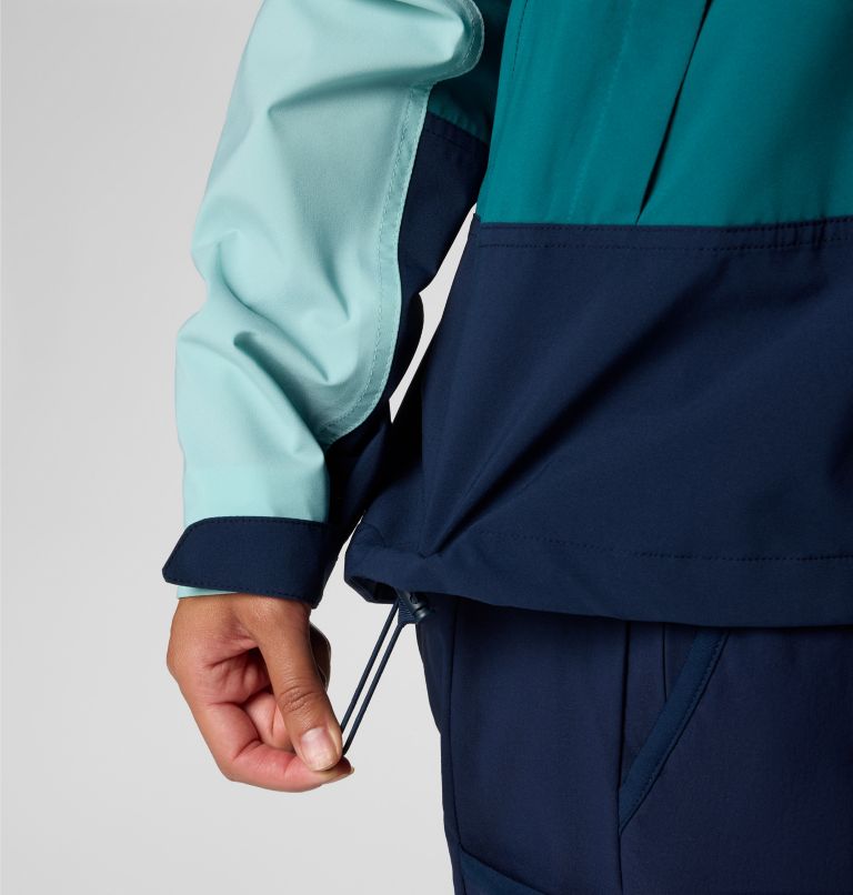 Women's Boulder Falls Waterproof Jacket, Color: River Blue, Collegiate Navy, Spray, image 7