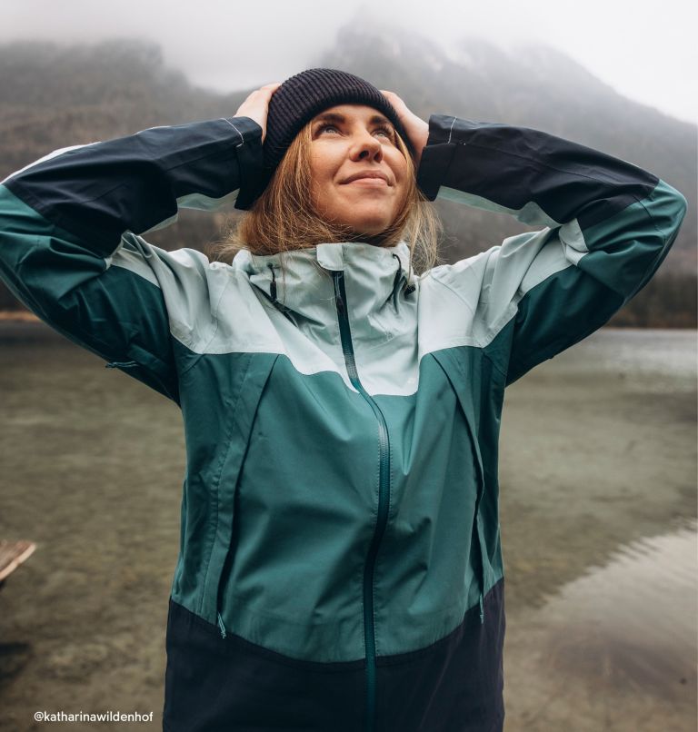 Boulder Falls Jacket, Color: River Blue, Collegiate Navy, Spray, image 9
