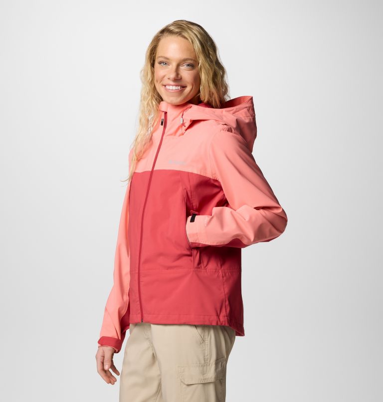 Women's Boulder Falls Waterproof Jacket, Color: Daredevil, Alpenglow, image 3