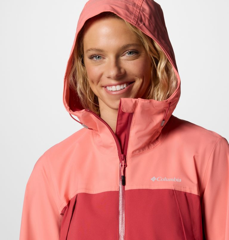 Women's Boulder Falls Waterproof Jacket, Color: Daredevil, Alpenglow, image 4