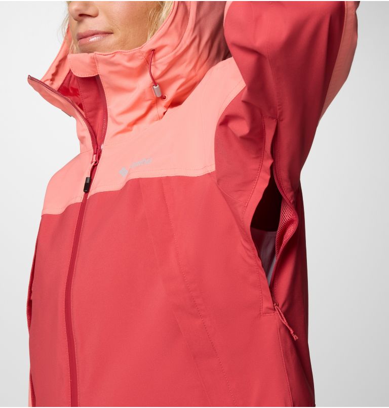 Women's Boulder Falls Waterproof Jacket, Color: Daredevil, Alpenglow, image 6