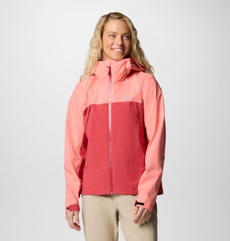 Women's Boulder Falls Waterproof Jacket, Color: Daredevil, Alpenglow, image 1