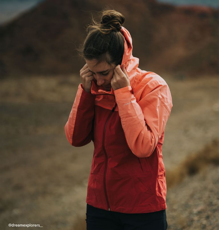 Women's Boulder Falls Waterproof Jacket, Color: Daredevil, Alpenglow, image 8