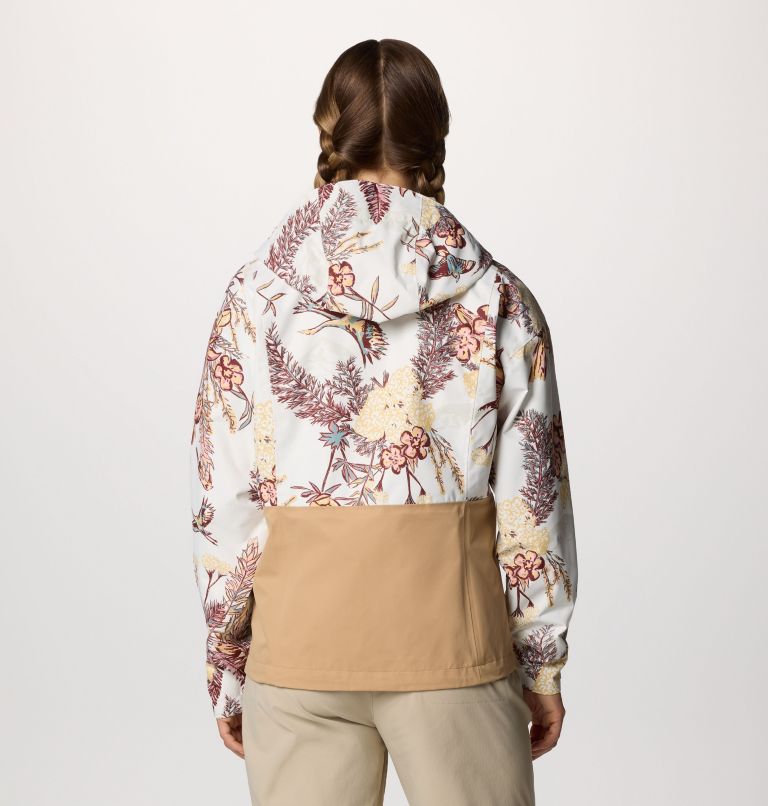 Women's Hikebound Printed Jacket, Color: Sea Salt Outbacked, Canoe, image 2