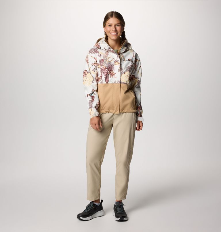 Women's Hikebound Printed Jacket, Color: Sea Salt Outbacked, Canoe, image 7