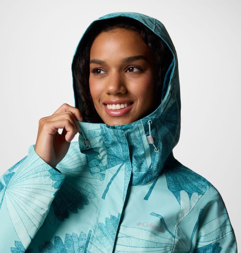Women's Hikebound Printed Jacket, Color: Spray Rays, River Blue, image 4
