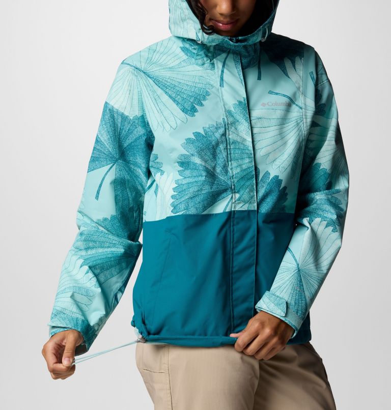 Women's Hikebound Printed Jacket, Color: Spray Rays, River Blue, image 6