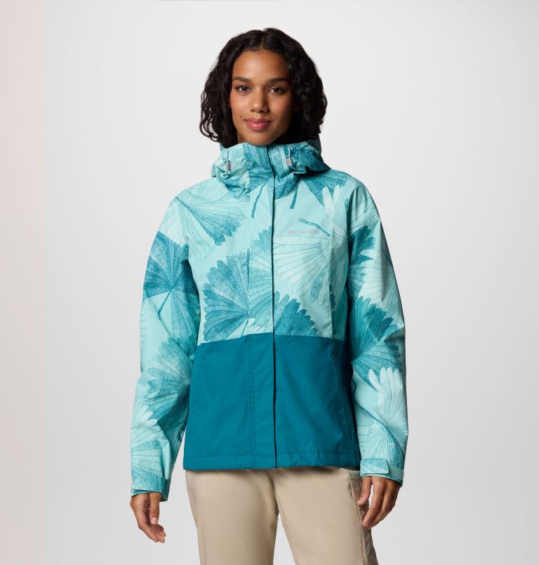 Women's Hikebound Printed Jacket, Color: Spray Rays, River Blue, image 1