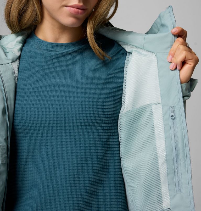 Women's Hikebound Printed Jacket, Color: Crushed Blue Snowflight, Crushed Blue, image 8