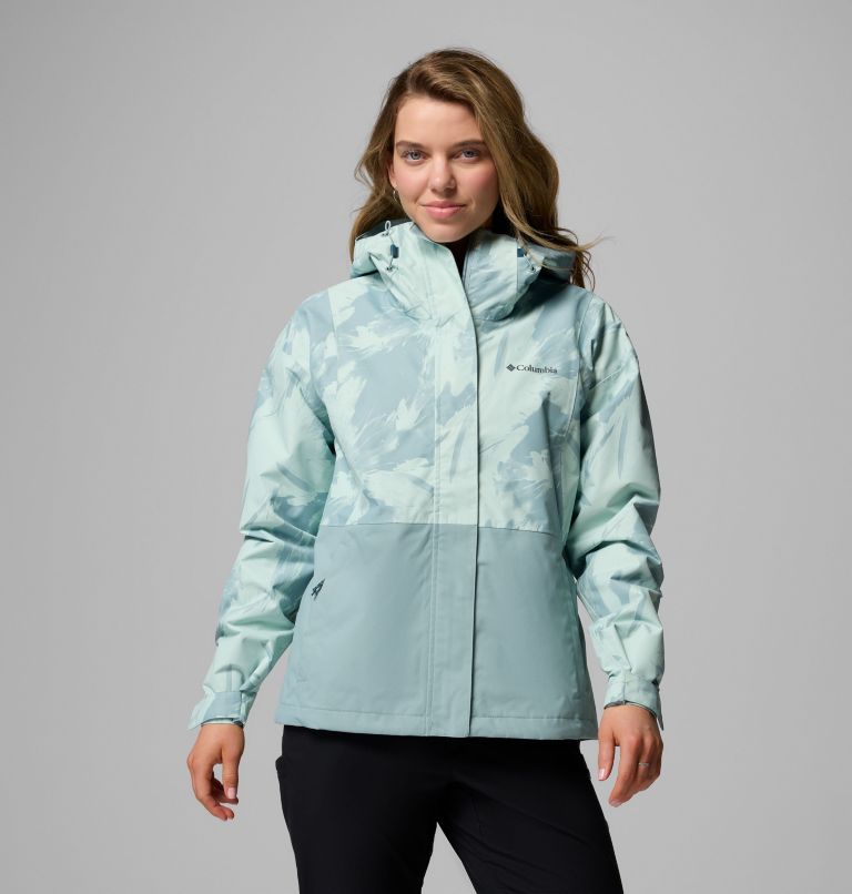Women's Hikebound Printed Jacket, Color: Crushed Blue Snowflight, Crushed Blue, image 1