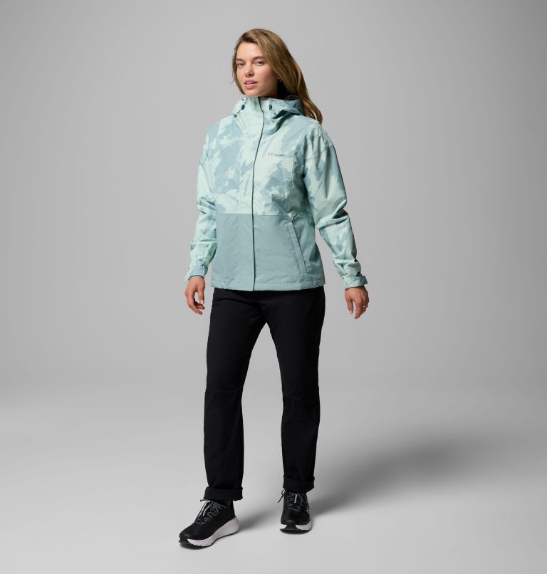 Women's Hikebound Printed Jacket, Color: Crushed Blue Snowflight, Crushed Blue, image 2