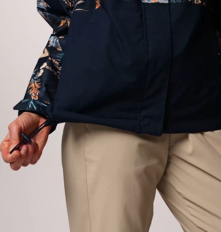 Women's Hikebound Printed Jacket, Color: Collegiate Navy Outbacked, Coll Navy