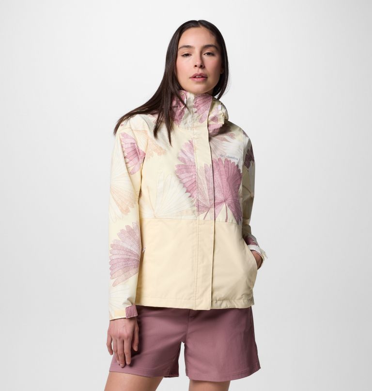 Women's Hikebound Printed Jacket, Color: Lemon Wash Rays, Lemon Wash, image 1