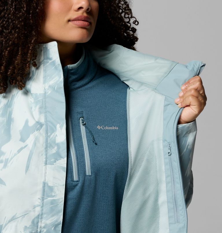 Women's Hikebound Printed Jacket - Plus Size, Color: Crushed Blue Snowflight, Crushed Blue, image 7
