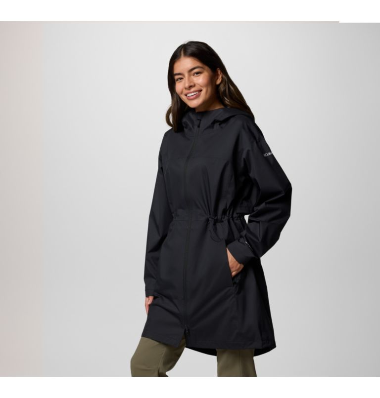 Women's Weekend Adventure II Long Waterproof Jacket, Color: Black, image 3