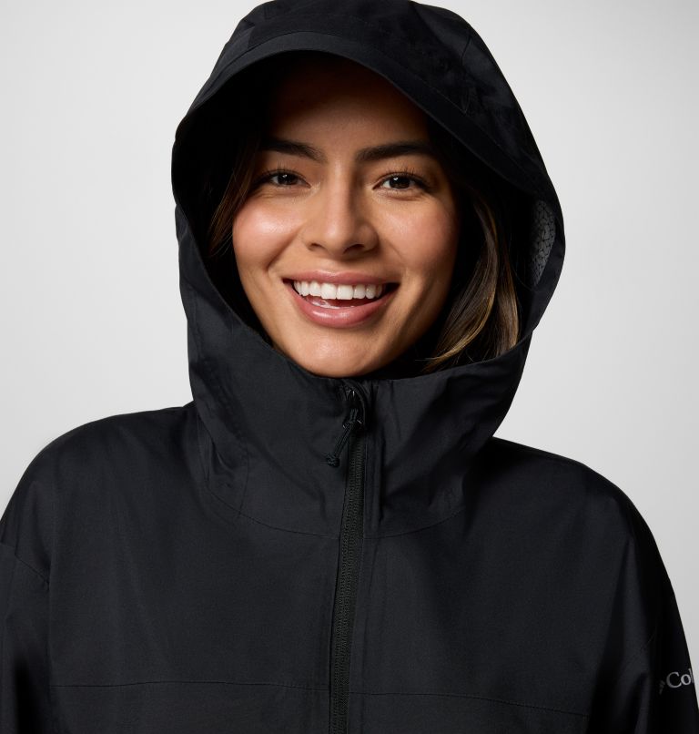 Women's Weekend Adventure II Long Waterproof Jacket, Color: Black, image 4