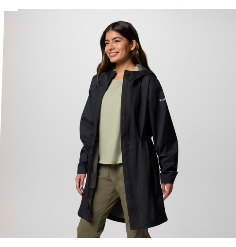 Women's Weekend Adventure II Long Waterproof Jacket, Color: Black, image 6
