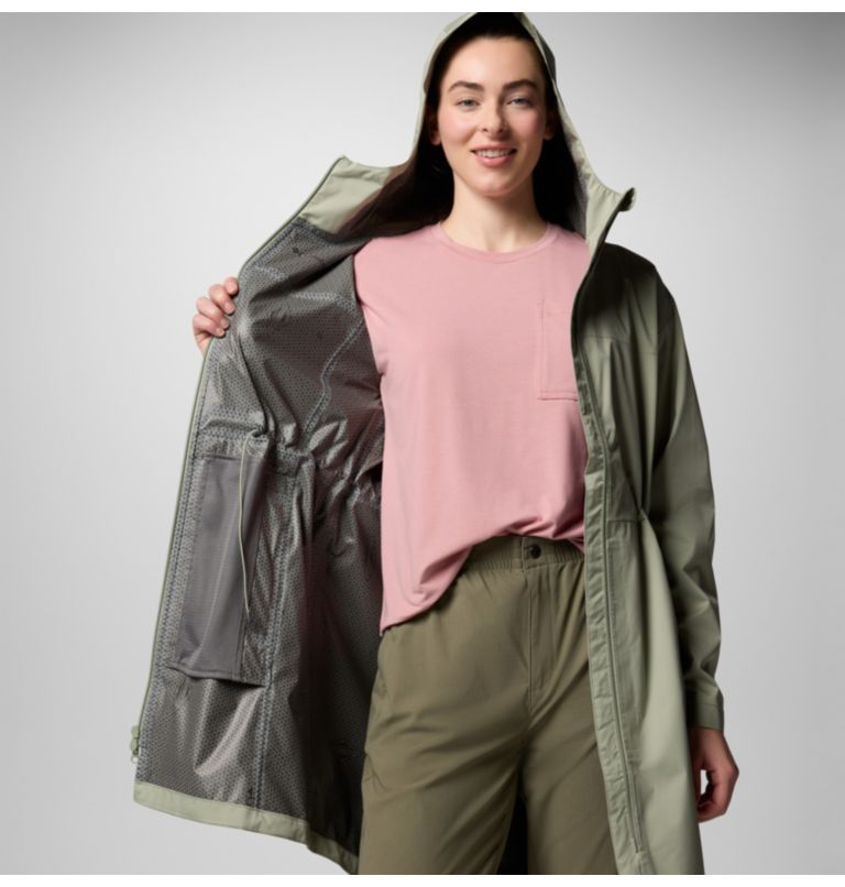 Women's Weekend Adventure II Long Waterproof Jacket, Color: Safari, image 6