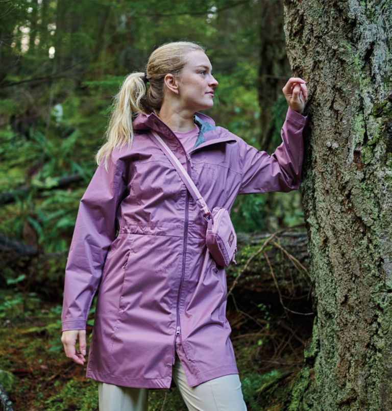 Women's Weekend Adventure II Long Waterproof Jacket, Color: Fig, image 8