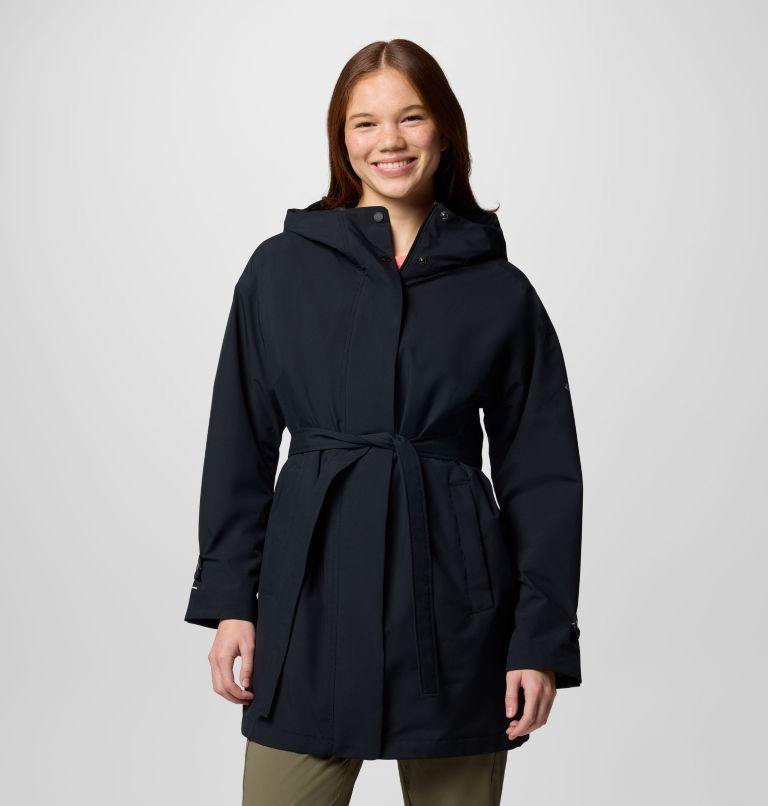 Women's Here And There III Trench Jacket, Color: Black, image 1