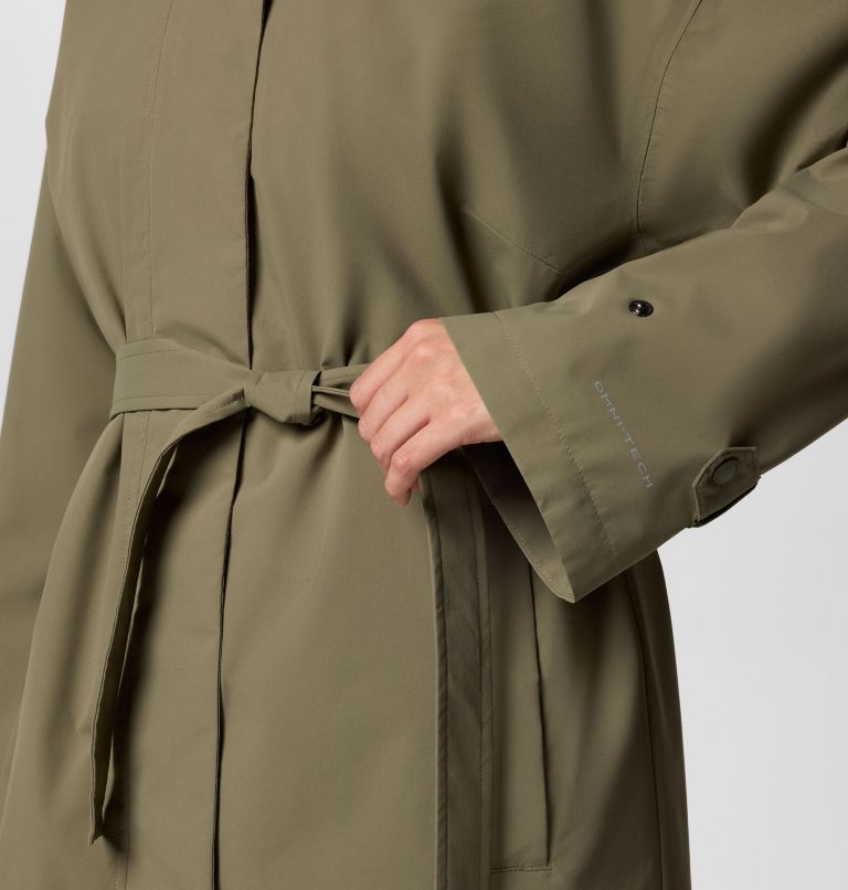 Women's Here And There III Trench Jacket, Color: Stone Green, image 6