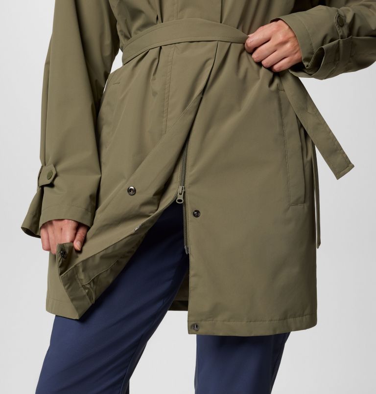 Women's Here And There III Trench Jacket, Color: Stone Green, image 7