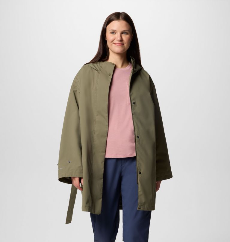 Women's Here And There III Trench Jacket, Color: Stone Green, image 8