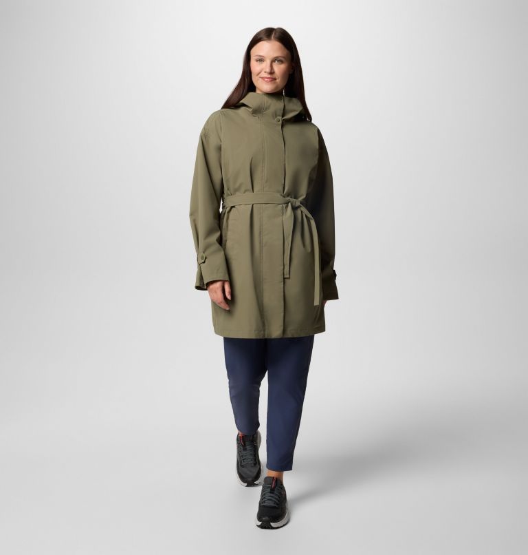 Women's Here And There III Trench Jacket, Color: Stone Green, image 9