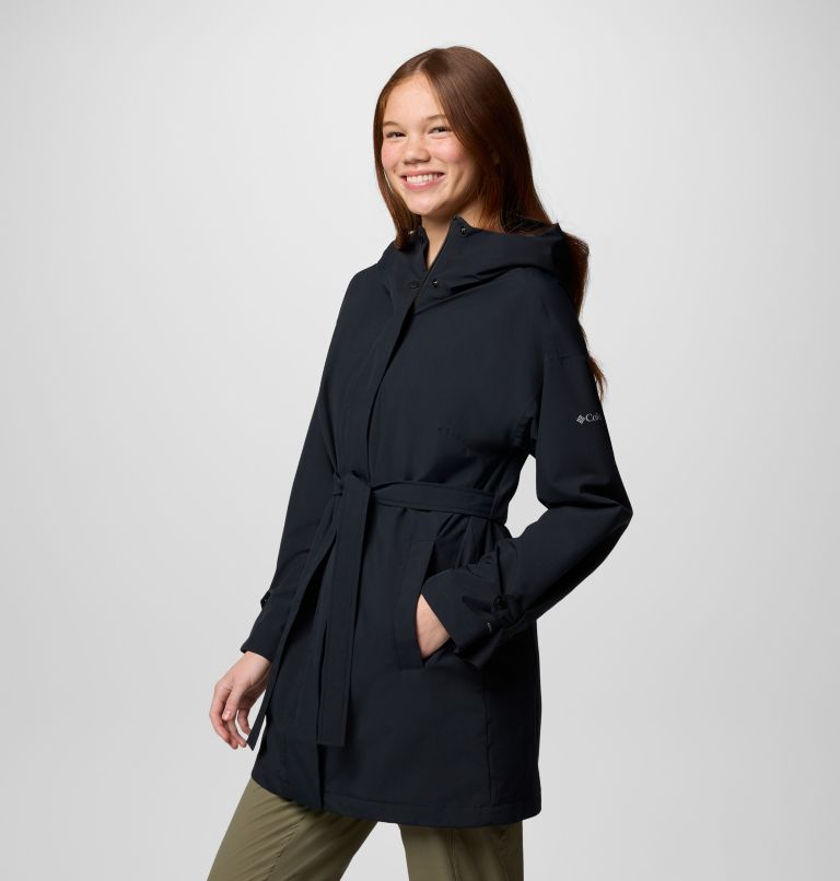 Women's Here And There III Waterproof Trench Jacket, Color: Black, image 3