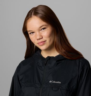 Women's Crested Canyon Hooded Windbreaker, Color: Black, image 4