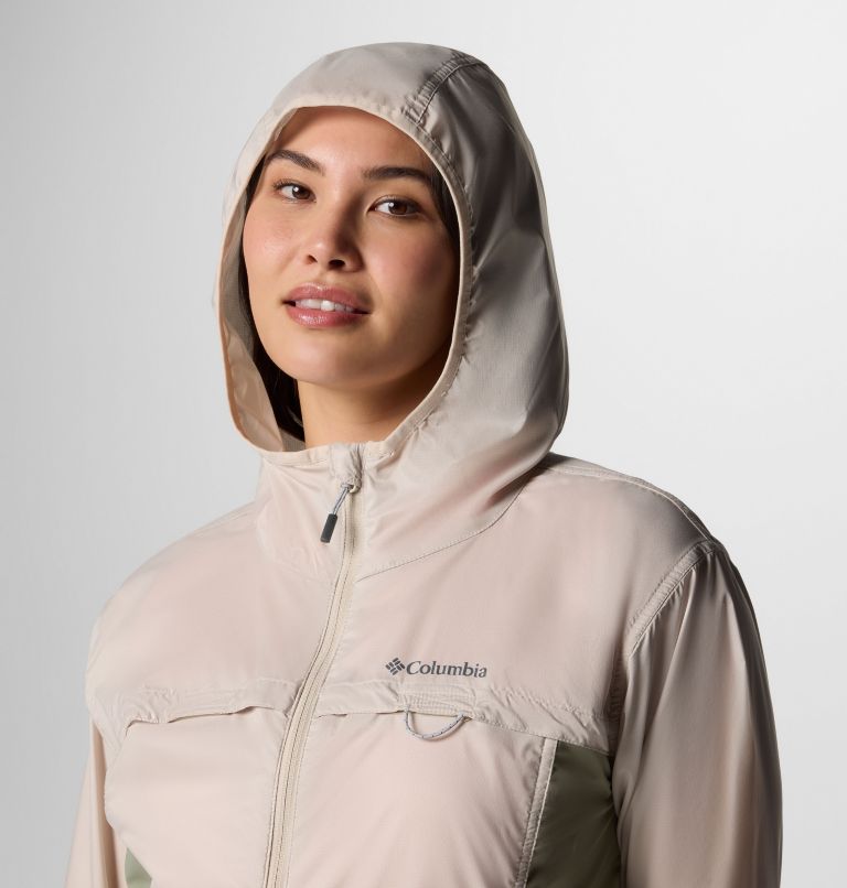 Women's Crested Canyon Windbreaker, Color: Dark Stone, Safari, image 4