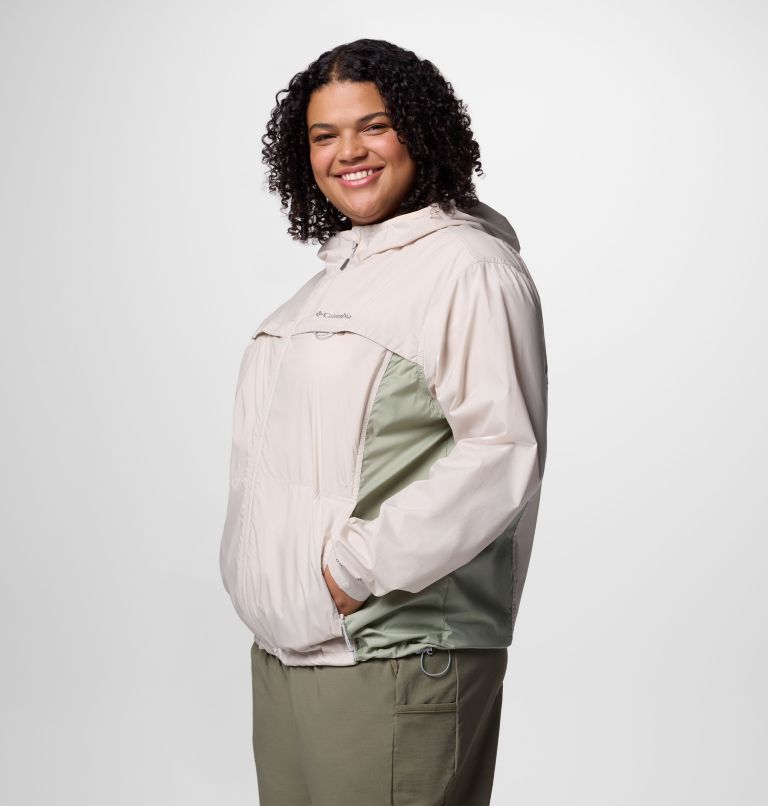 Women's Crested Canyon Windbreaker - Plus Size, Color: Dark Stone, Safari, image 3