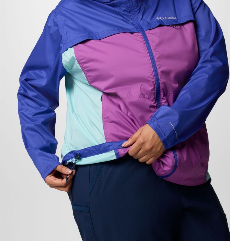 Women's Crested Canyon Windbreaker - Plus Size, Color: Razzle, Spray, Clematis Blue, image 6