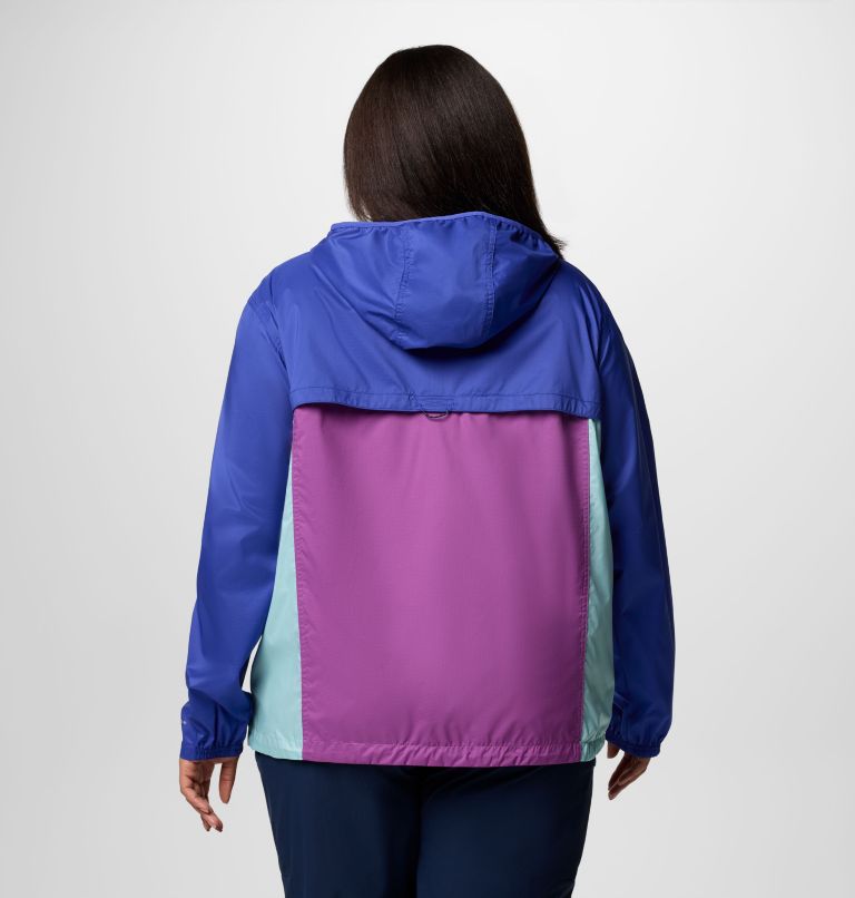 Women's Crested Canyon Windbreaker - Plus Size, Color: Razzle, Spray, Clematis Blue, image 2