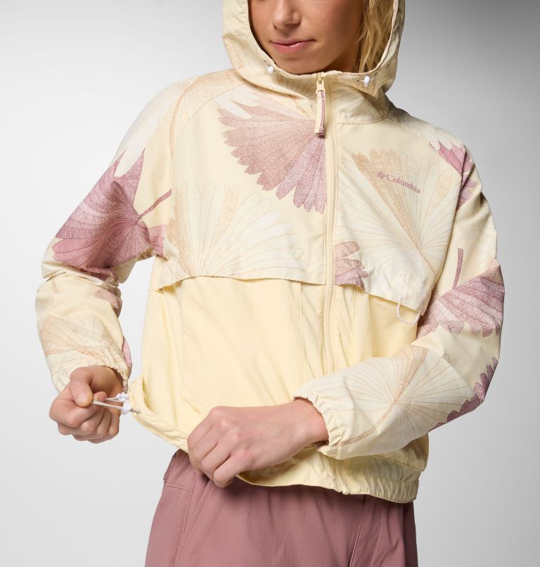 Women's Spire Valley Printed Windbreaker, Color: Lemon Wash Rays, Lemon Wash, image 5