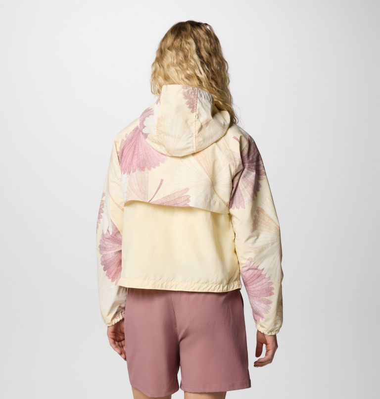 Women's Spire Valley Printed Windbreaker, Color: Lemon Wash Rays, Lemon Wash, image 2